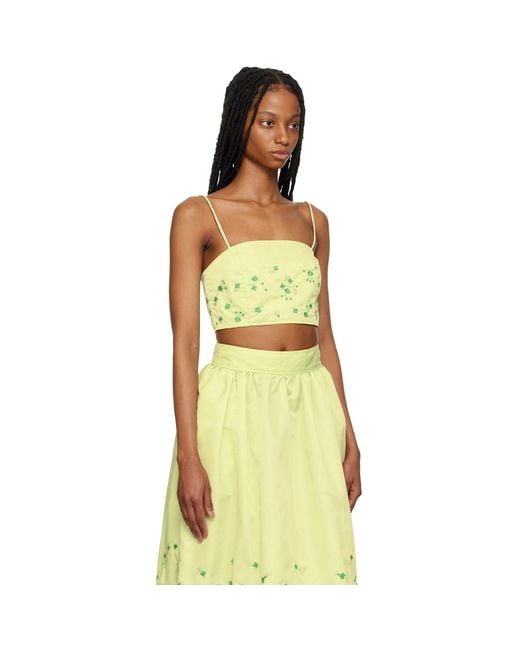 Ganni Orange Ssense Exclusive Green Camisole