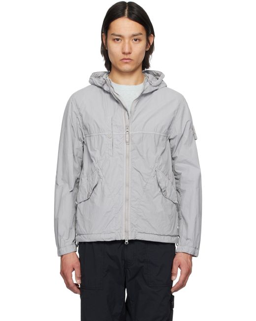 メンズ Stone Island グレー Nylon Smerigliato Ghost ジャケット Gray