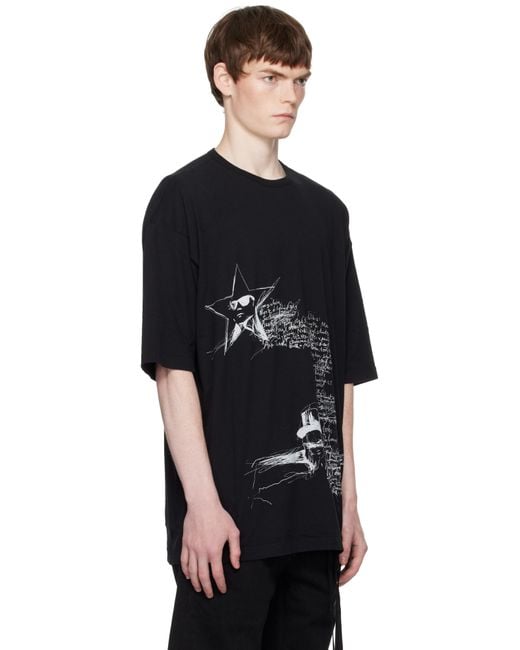 Ann Demeulemeester Black Dieter Sketchbook High Comfort T-Shirt for men