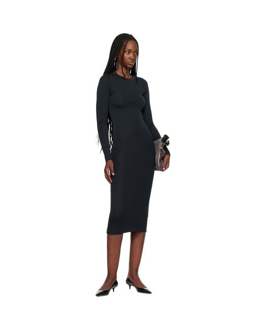 Fear Of God Black Fitted Long Sleeve Maxi Dress