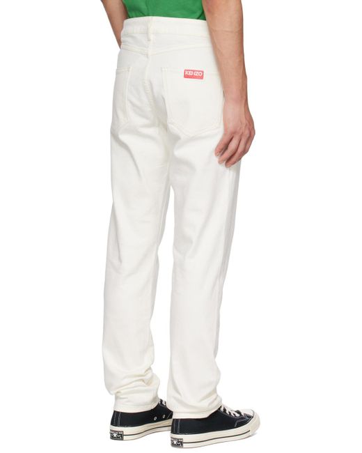 KENZO Off-white Paris Bara Jeans for men