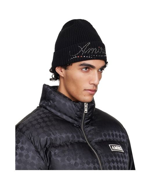 Amiri Black Stud Beanie for men