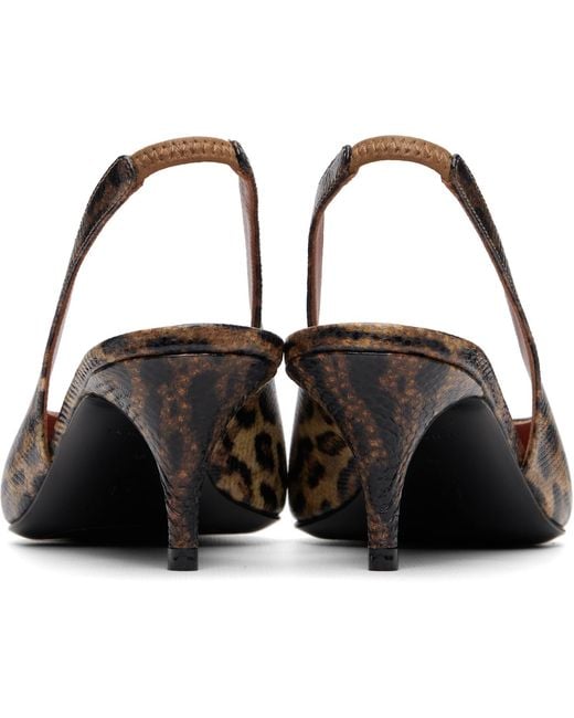 AMINA MUADDI Black Anok Sling 55 Snakeskin Heels