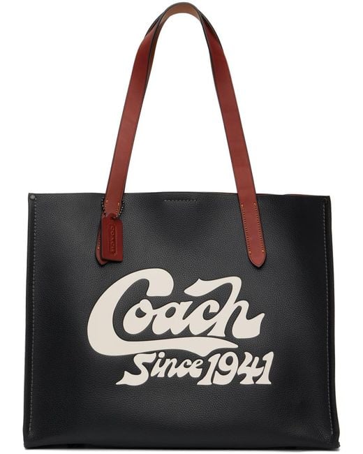 COACH Black Relay Tote for men