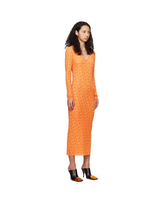 Jade Cropper Orange Printed Midi Dress