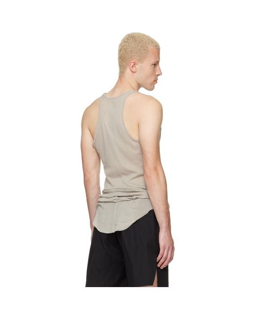Rick Owens Natural Off- Tower Basic Rib Tank Top for men