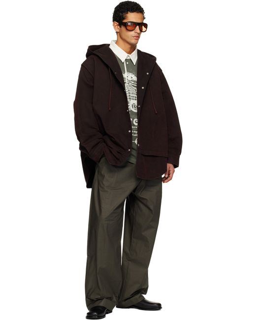 Blouson Étagé Bourgogne À Capuche Acne pour homme en coloris Black