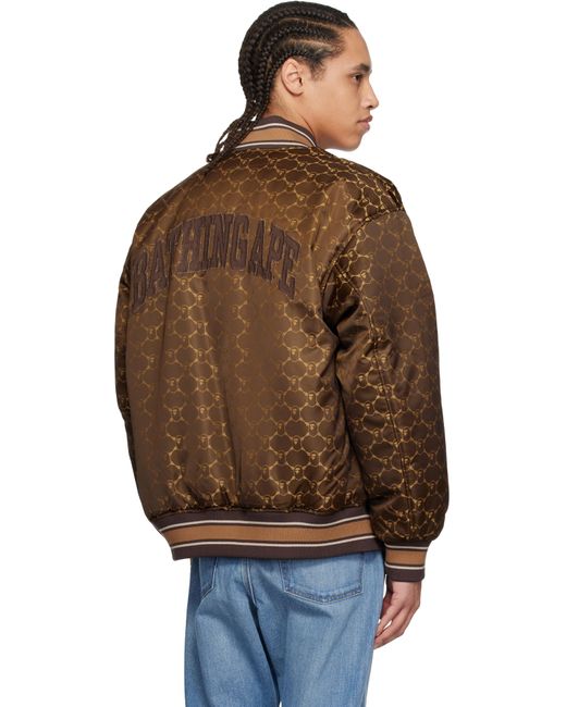 A Bathing Ape Black Abc Camo Jacquard Reversible Bomber Jacket for men