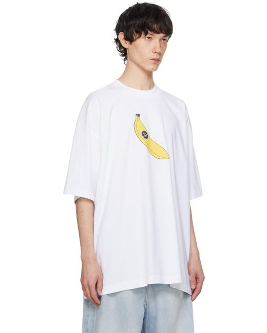 メンズ Vetements ホワイト Banana Tシャツ White