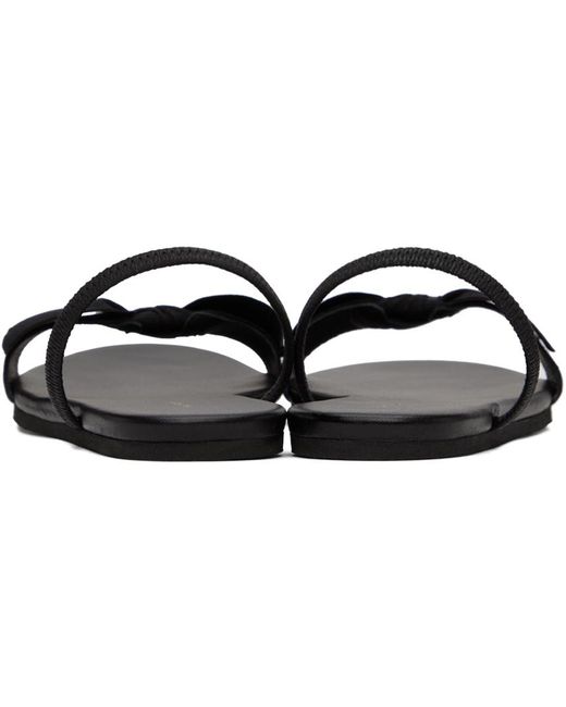 The Row Black Bow Sandals