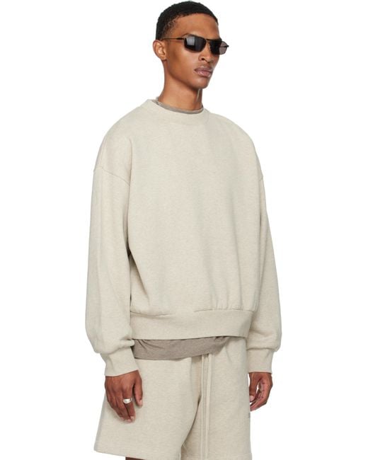 Fear Of God Natural Classic Fit Fleece Crewneck Sweatshirt for men