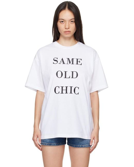 Moschino White 'Same Old Chic' T-Shirt