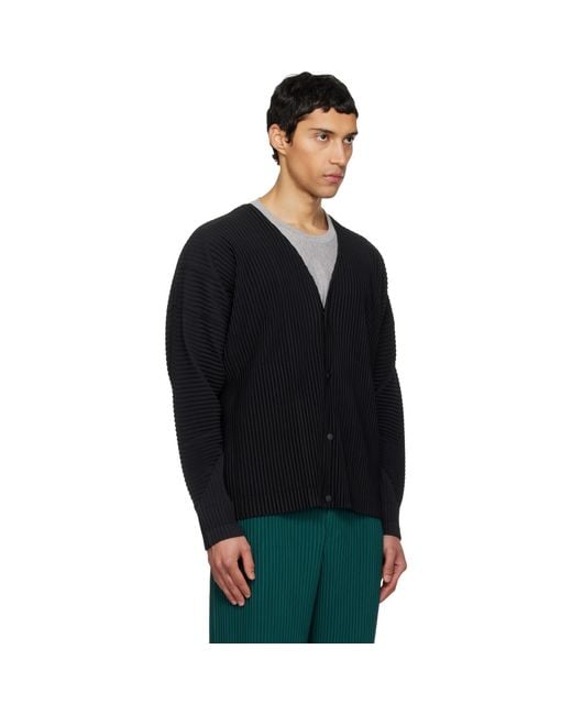 Homme Plissé Issey Miyake Black Color Pleats 1 Cardigan for men