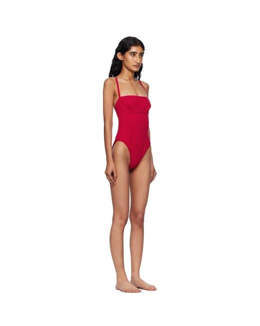 Haight Red Crepe Tamis Swimsuit