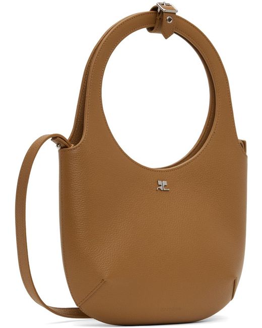 Courreges Brown Holy Grained Leather Bag