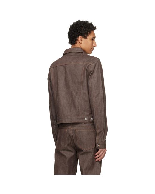A.P.C. Brown Lenny Denim Jacket for men