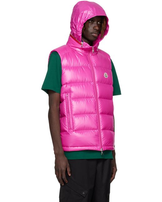 Moncler Pink Ouse Down Vest for men