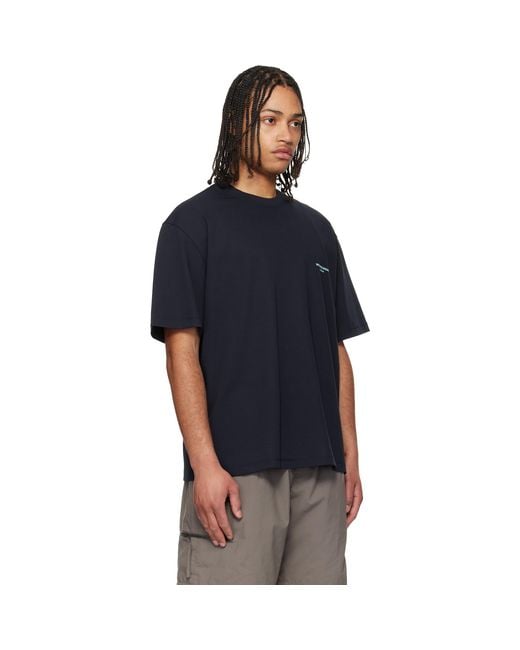Wooyoungmi Black Tuft Embroidered Back Logo T-Shirt for men