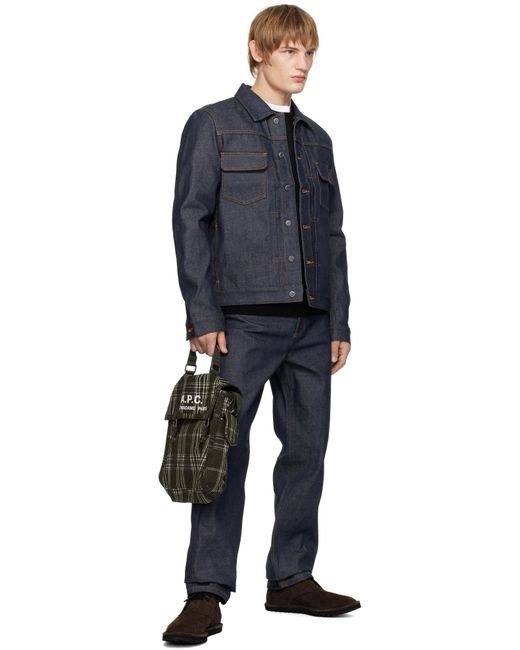 A.P.C. Black Khaki Récupération Bag for men