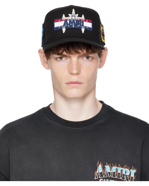 Amiri Black Trucker Cap for men