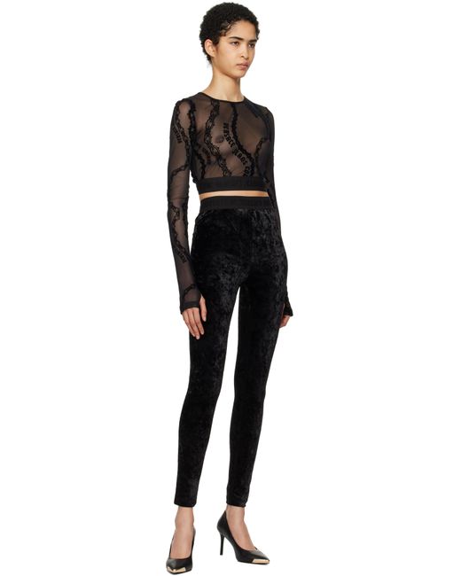 Versace Jeans Couture Black Velvet leggings