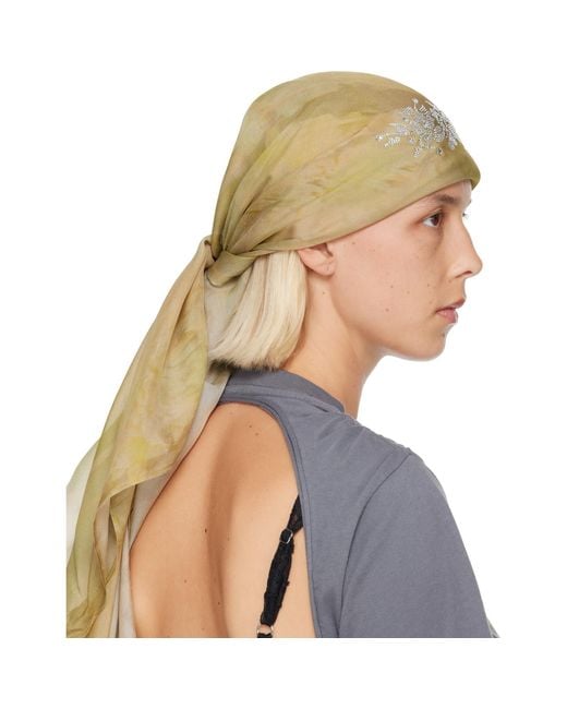 Collina Strada Blue Khaki Princess Foulard Scarf