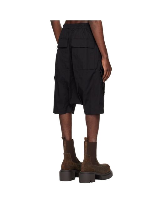Rick Owens Black Temple Cargo Pod Shorts for men