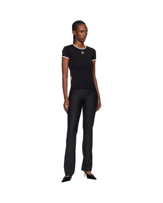 MARINE SERRE Black Moon Logo Bicolor Baby Fit T-Shirt