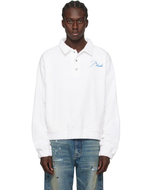 Rhude White Rugby Polo for men