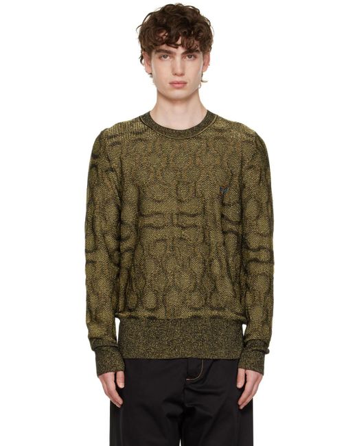 Vivienne Westwood Multicolor Black & Gold squiggle Sweater for men