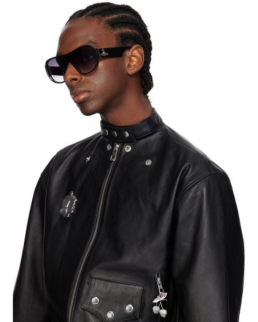 Vivienne Westwood Black Atlanta Sunglasses for men