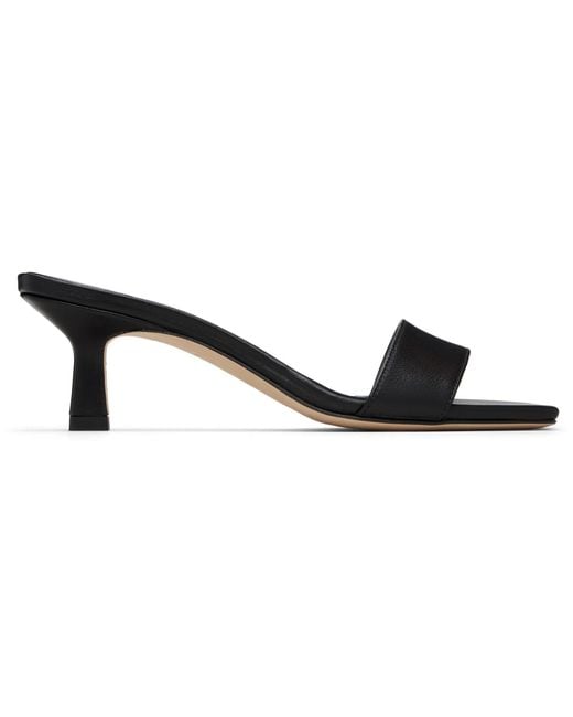 Aeyde Black Gilly Leather Heeled Sandals