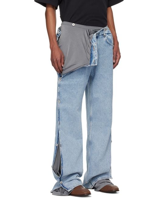 Y. Project Blue Collapsed Waist Jeans for men