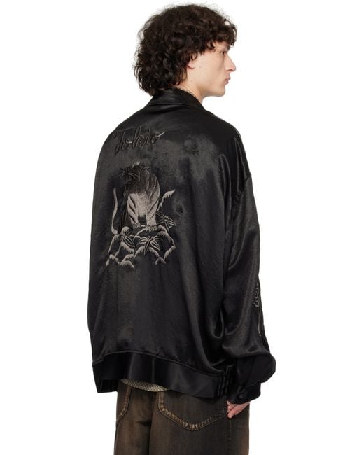 Maison Mihara Yasuhiro Black Collared Souvenir Jacket for men