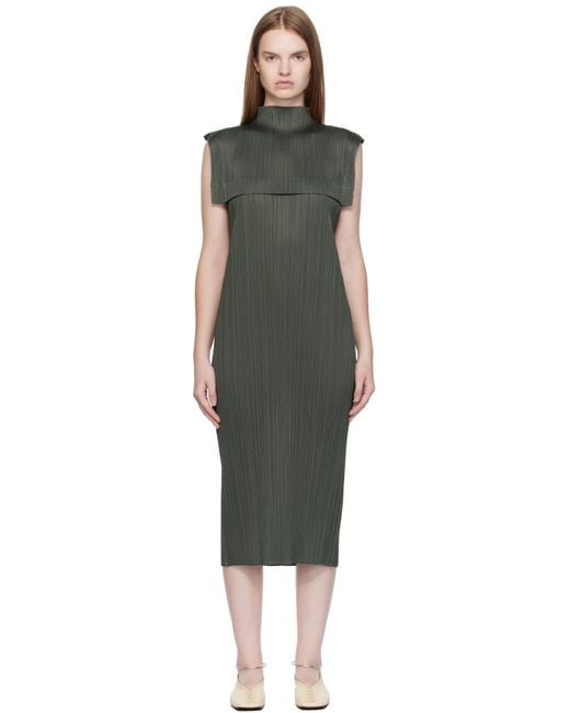 Pleats Please Issey Miyake Black Monthly Colors June Maxi Dress