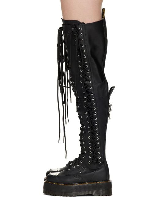 Dr. Martens Black 28-eye Extreme Max Virginia Leather Knee High Boots