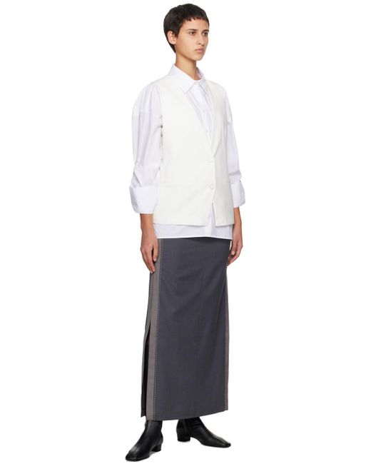 REMAIN Birger Christensen Black Gray Two-color Maxi Skirt