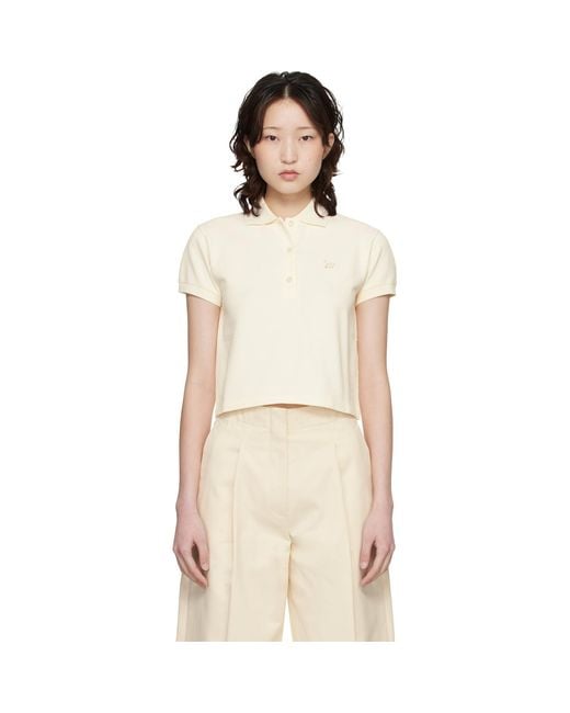 Maison Kitsuné Natural Off- Baby Fox Cropped Polo