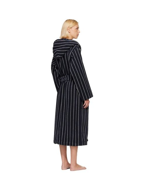 Tekla Black Terry Hooded Bathrobe