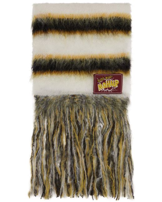 Marni White Brushed Mohair Scarf for men