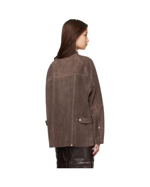 Studio Nicholson Brown Dash Suede Jacket