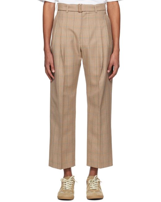 Rito Structure Natural Check Trousers for men