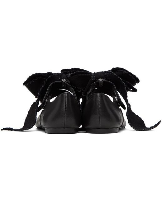 Yohji Yamamoto Black Strap Ballerina Flats