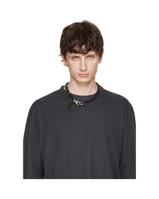 Our Legacy Black Lace Ladon Necklace for men