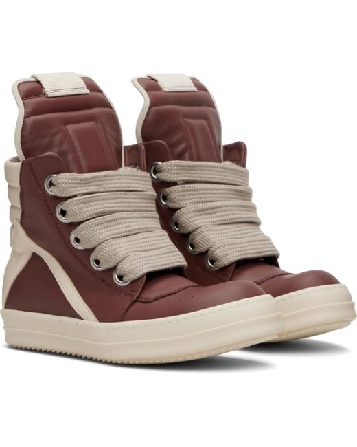 Rick Owens Brown Concordians Jumbolace Geobasket Sneakers for men
