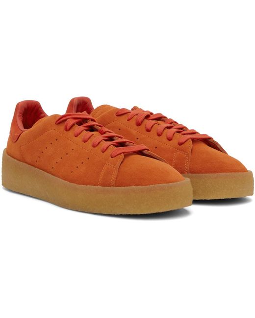 Adidas Originals Black Orange Stan Smith Crepe Sneakers for men