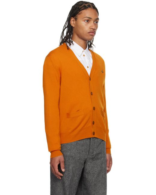 Vivienne Westwood Orange Buttoned Cardigan for men