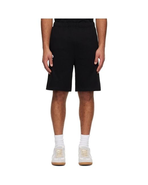 Aape By A Bathing Ape Black 'Aapenow' Moonface Logo Sweat Shorts for men