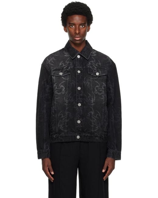 Han Kjobenhavn Black Printed Denim Jacket for men