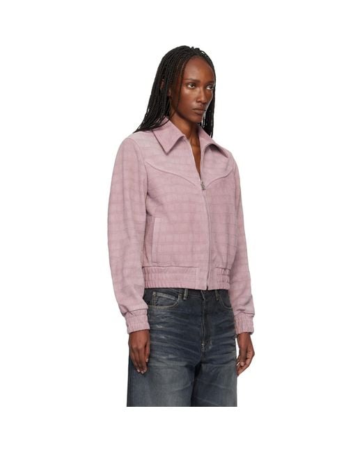 Amiri Red Western Croc Suede Jacket